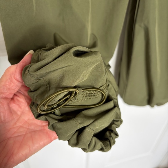 Rachel Zoe Pants Women S Olive Green Mid Rise Parachute Dressy Jogger Drawstring - Picture 6 of 10